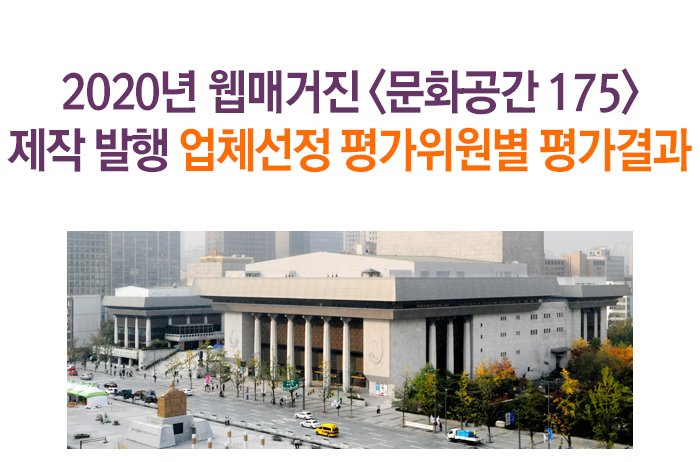 2020년 웹매거진 <문화공간 175> 제작 발행 업체선정 평가위원별 평가결과 