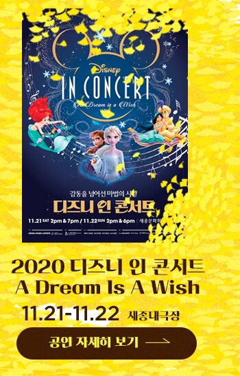 2020디즈니인콘서트A Dream Is A Wish 11.21-33 세종대극장 공연자세히 보기