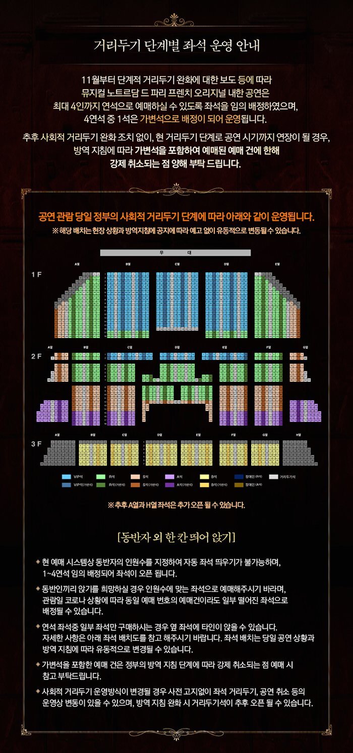 거리별  단계별 좌석 운영 안내