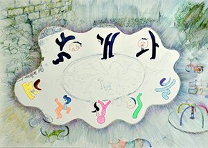 얄개와 개구장이들(캔버스용지에 수채연필)