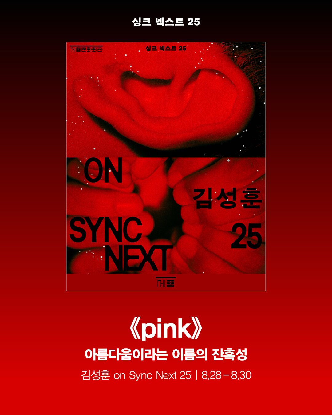 싱크 넥스트 25 《pink》 아름다움이라는 이름의 잔혹성 김성훈 on Sync Next 25 | 8.28-8.30