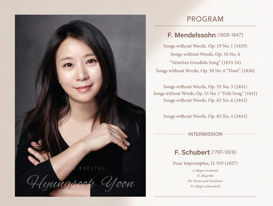 PROGRAM F. Mendelssohn (1809-1847) Songs without Words, Op. 19 No. 1 Songs without Words, Op. 30 No. 6 